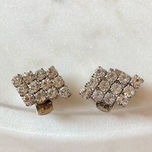 Vintage French Bluette Signed Rhinestone Shoe Clips
